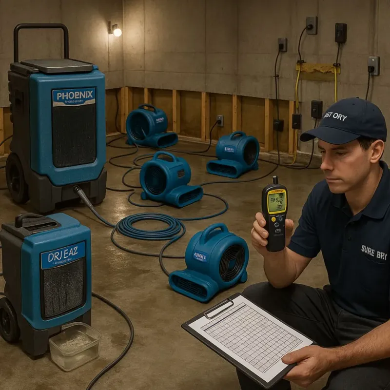 Structural Drying and Dehumidification process in Village Green-Green Ridge, PA